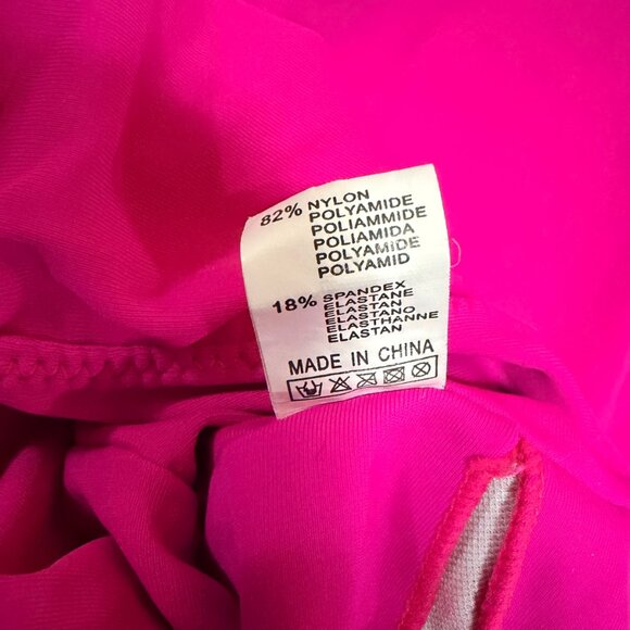 💗 Hot Pink High-Waisted Bandeau Bikini Set (Size L) - Picture 9 of 10